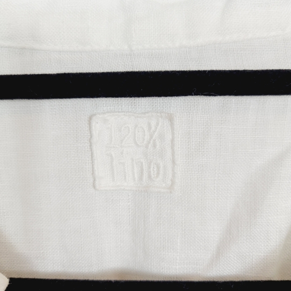 120% lino white printed blouse - Picture 2 of 7